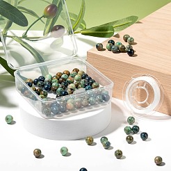 100Pcs 8mm Natural Chrysocolla Round Beads&nbsp;DIY-LS0002-21