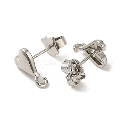 Rack Plating Brass Studs Earrings Findings&nbsp;EJEW-H004-04P