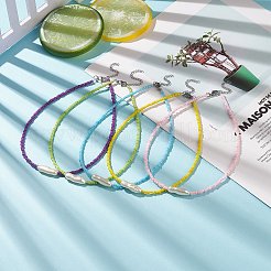 女性のためのABSプラスチックイミテーションパール＆シードガラスビーズのネックレス  ミックスカラー  14.53インチ（36.9cm）&nbsp;NJEW-JN04164