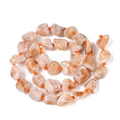 生の粗い天然シトリンビーズ連売り  ナゲット  加熱  7~20.5x6~17x6~17mm  穴：0.9~1.2mm  約26~32個/連  16.54インチ（42cm）&nbsp;G-N362-10A-01
