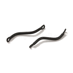 304ステンレススチールリンクコネクタチャーム  ツイストバー  電気泳動黒  20x2.5x3.5mm  穴：1.2mm&nbsp;STAS-Q323-13EB