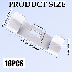 鉄製カーテンクリップフック  ホワイト  47.5x13.5x7mm  16個/セット&nbsp;AJEW-CP0009-31B