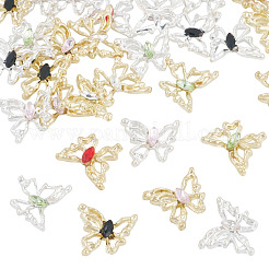 30Pcs 10 Colors Alloy Glass Cabochons&nbsp;MRMJ-TA0001-48