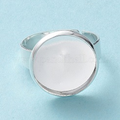 Adjustable 201 Stainless Steel Finger Rings Components&nbsp;STAS-G187-01S-14mm