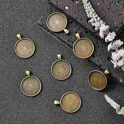 Tibetan Style Alloy Pendant Cabochon Settings&nbsp;X-TIBEP-Q045-048AB-NR