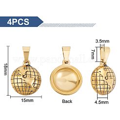 PVD真空メッキ304ステンレスペンダント  グローブチャーム  アンティーク黄金  18x15x4.5mm  穴：7x3.5mm  4個/箱&nbsp;STAS-UN0050-73
