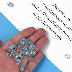 透明なアクリルビーズ  ハート  空色  8x8.5x5.5mm  穴：2.5mm  約2030個/500g&nbsp;MACR-S373-95-B15