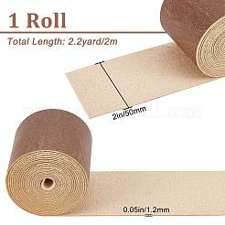 Puイミテーションレザーコード  衣類用  フラット  キャメル  50x1.2mm  約2.19ヤード（2m）/ロール&nbsp;LC-WH0006-06C-16