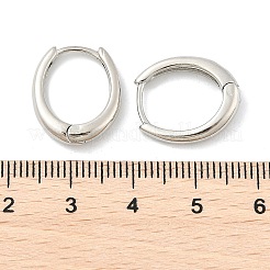 真鍮huggieフープピアス  長持ちメッキ  オーバル  プラチナ  17x15x4mm  ピン：1mm&nbsp;EJEW-C502-11P