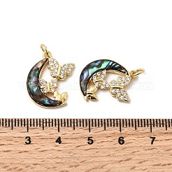Brass Micro Pave Cubic Zirconia Pendants&nbsp;KK-K384-13G