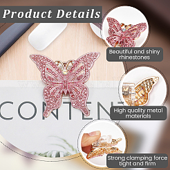 4Pcs Butterfly Alloy Rhinestone with Plastic Clips&nbsp;HJEW-CP00063