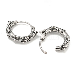 316サージカルステンレスフープピアス  リング  アンティークシルバー  15.5x4mm&nbsp;EJEW-D096-12AS-21