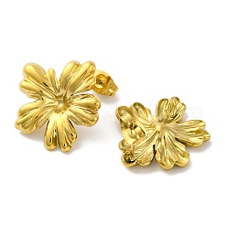 Ion Plating(IP) 304 Stainless Steel Flower Stud Earrings&nbsp;EJEW-D281-12G