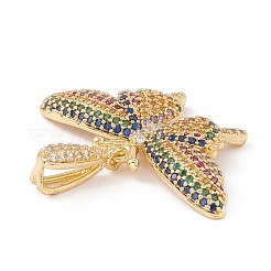 Brass Micro Pave Cubic Zirconia Pendants&nbsp;KK-E005-14G-02