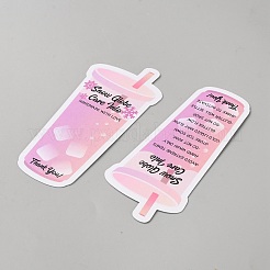 紙製アイスカップのお手入れ方法カード  ピンク  10x4.7x0.01cm&nbsp;AJEW-WH0077-013