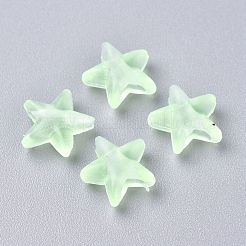スター型マスク用紐留めアジャスターPVCプラスチックコードロック  アンチスリップコードバックル  ロープアジャスター  淡緑色  10.5x10.5x4mm  穴：2.5x4mm&nbsp;X-KY-D013-02A