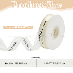 Happy Birthday Polyester Ribbons&nbsp;SRIB-WH0011-341A