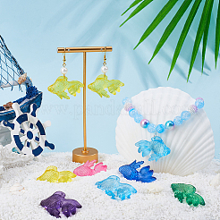 36Pcs 6 Colors Transparent Acrylic Pendants&nbsp;MACR-SC0001-64