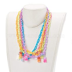 Personalized Resin Bear Pendant Necklaces&nbsp;NJEW-JN03434