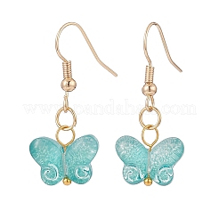 5 Pairs 5 Color Glass Butterfly Dangle Earrings&nbsp;EJEW-JE05099