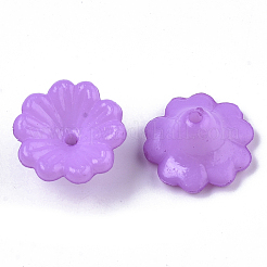 プラスチックビーズキャップのように不透明  5花びら  花  ミディアム蘭  13x7.5mm  穴：1.2mm  約1800個/500g&nbsp;MACR-T039-019C