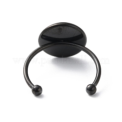 304 Stainless Steel Open Cuff Ring Components&nbsp;LS-RJEW-WH0011-07D-EB