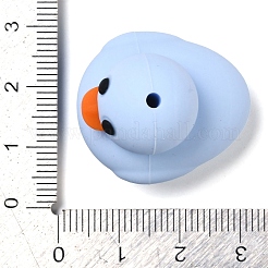 アヒルの食品グレードシリコンフォーカルビーズ  DIYネックレスの製作  ライトスカイブルー  23x25x28.5mm  穴：2.5mm&nbsp;SIL-Q030-05D