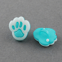 アクリルシャンクボタン  1穴  染め  足  ミックスカラー  19x17x8mm  穴：4x2mm&nbsp;BUTT-Q022-B-M
