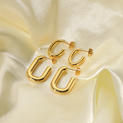 Oval 304 Stainless Steel Stud Earrings&nbsp;RS0280