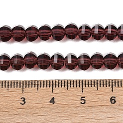 透明ガラスビーズ連売り  ロンデル  多面カット  ココナッツブラウン  5x6x5mm  穴：1.2mm  約98個/連  16.54~17.32''（42~44センチメートル）&nbsp;GLAA-G125-01A-10