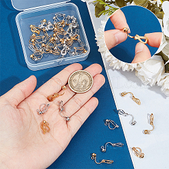 40Pcs 2 Colors Brass Clip-on Earring Findings. with Loop&nbsp;KK-UN0001-76