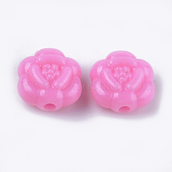 不透明なアクリルビーズ  花  ミックスカラー  10.5x10x5.5mm  穴：2mm  約1515~1620個/500g&nbsp;MACR-S296-75