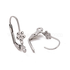変色しにくい304ステンレススチールフレンチフックピアス金具  カン付き  ステンレス鋼色  19.5x10mm  穴：1.6mm&nbsp;STAS-E007-1