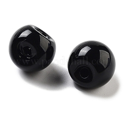 アクリルビーズ  丸い鈴丸ビーズ  トップ掘削  ブラック  9x9x10mm  穴：2mm  926個/ 500g&nbsp;OACR-U005-08A