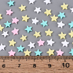 手作り樹脂クレイカボション  スター  フラットバック  ミックスカラー  4~5x5x1mm  約35714個/500g&nbsp;CLAY-Q253-03