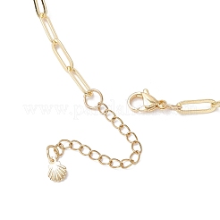 Alloy Enamel Starfish Sea Horse & Natural Shell Pendant Brass Paperclip Chain Necklaces for Women&nbsp;NJEW-JN05405-03