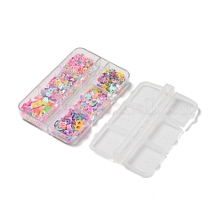 6 スタイル飾りアクセサリー pvc プラスチックスパンコール/スパンコールビーズ  穴なし/ドリルなしビーズ  蝶/星/ハート/傘/リング  ミックスカラー  1.5~5x2.5~5.5x0.3mm&nbsp;KY-G024-01