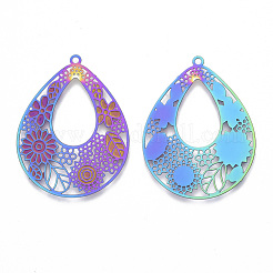 Ion Plating(IP) 304 Stainless Steel Filigree Pendants&nbsp;X-STAS-T057-15