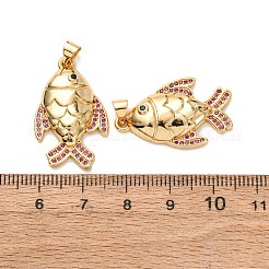 Brass Micro Pave Cubic Zirconia Pendants&nbsp;KK-K408-61G-01