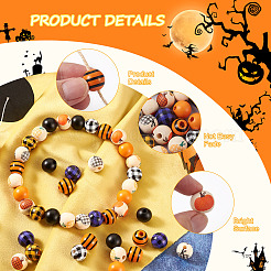 100Pcs 10 styles Halloween Themed Natural Wooden Beads&nbsp;WOOD-CD0001-21