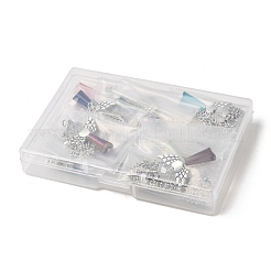 12Pcs 12 Colors Angel Alloy & Glass Pendant Decoration&nbsp;HJEW-PH02091