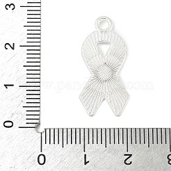 薬物反対の赤いリボンテーマの合金エナメルペンダント  銀  意識のリボン  25x12x1.5mm  穴：2mm&nbsp;ENAM-C026-02G-S