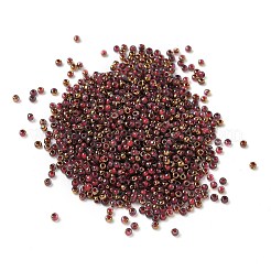 電気メッキガラスビーズ  ラウンド  黄金メッキ  レッド  2x1.5mm  穴：0.7mm  700個/セット&nbsp;GLAA-Q120-02A-01