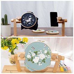 調整可能な刺繍フレームフープスタンドホルダー  ブナ材簡単操作クロスステッチサプライ  バリーウッド  58x12x18.5cm  パッキング：60.5x13.5x5.5センチメートル&nbsp;TOOL-WH0021-54