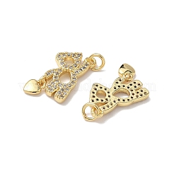 Brass Micro Pave Cubic Zirconia Pendants&nbsp;KK-Q068-47G