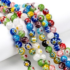 Handmade Millefiori Glass Beads Strands&nbsp;X-LK14