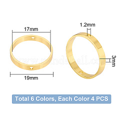 真鍮ビーズフレーム24色6個  リング  ミックスカラー  19x3mm  穴：1.2mm  4個/カラー&nbsp;FIND-PH0009-17