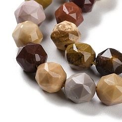 天然石モッカイトビーズ連売り  多面カット  ダブルハート＆スターカットビーズ  7~8.5x7.5~8mm  穴：0.8~1mm  約48~50個/連  15.16~15.55インチ（38.5~39.5cm）&nbsp;G-NH0021-A13-01
