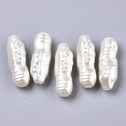 ABSパール調アクリルビーズ  フローラルホワイト  23x8x7mm  穴：1.2mm  約670個/500g&nbsp;OACR-S028-129