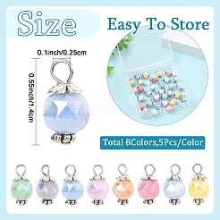 40Pcs 8 Colors Glass Pendants&nbsp;PALLOY-YW00157